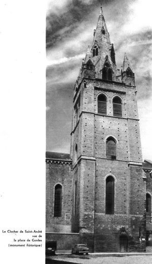 Le clocher de l'église St André 1954