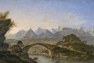 Paysage du pont de lesdiguières 1880