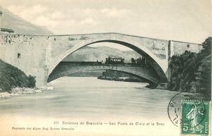 Pont de claix et tramway vers Grenoble 1915