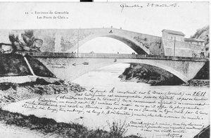 Carte postale du pont de claix 1923