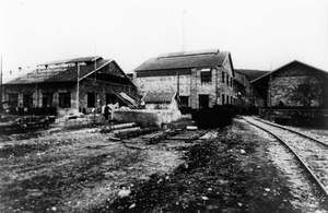 Construction de l'usine de chimie et voie ferrée 1915