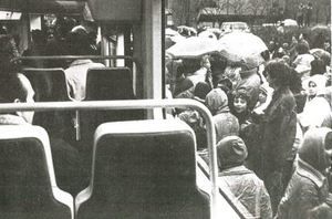 Arrivée du tramway place grand place 1984