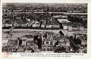 Vue panoramique de Lyon 1948