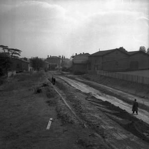 Construction de la route de Venissieux 1953