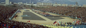 Cérémornie d'ouverture des jeux olympiques d'hiver à Grenoble 1968