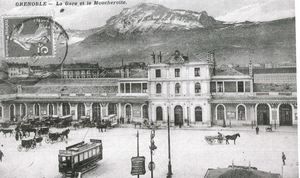 L'ancienne gare de Grenoble, les premiers tramways et le moucherotte 1902
