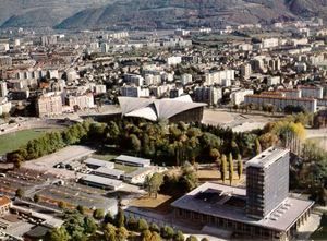 Vue aérienne du Palais des Sports 1988
