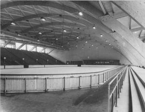 La piste de patinage pendant les JO 1968