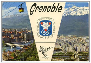 Vue panoramique de Grenoble pour la promotion des jeux olympiques d'hiver de 1968 1968