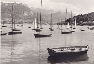 Barques sur le lac d'annecy 1970