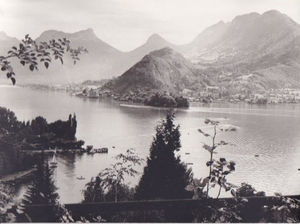 Vue sur le lac d'Annecy 1970