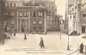 Le roi d'Angleterre Edouard VII en visite à Biarritz, place st Eugénie 1909