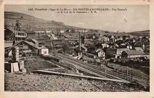 Arrivée sur la motte d'aveillans, vue sur le col de la Festinière et les mines 1910