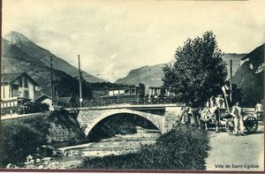 Le tramway au pont de vence 1903