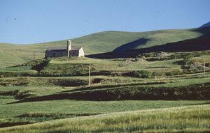 Paysage du Col de Lautaret et sa chapelle 1984