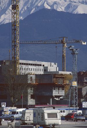 Le quartier Europole de Grenoble en construction 1992