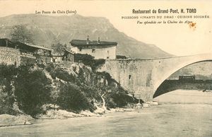 Le grand pont de Pont de Claix et le restaurant du Grand Pont 1924