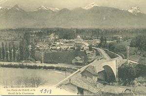 Vue aérienne du Pont de Claix 1913