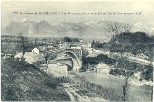 Panorama du Pont de Claix et le massif de Chartreuse 1903
