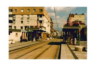 L'avenue Aristide Briant et les lignes de tramway 1997