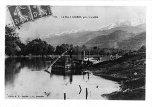 Les bacs sur l'Isère à Gières 1880