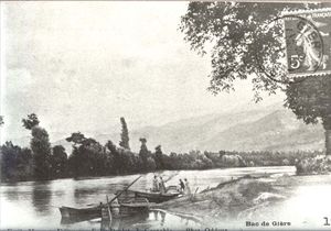 Les bacs sur l'Isère à Gières 1912