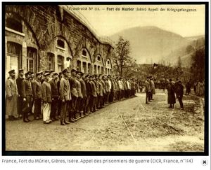 L'appel des prisonniers de guerre au Fort du Murier 1915