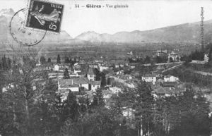 Vue des toits de Gières 1902