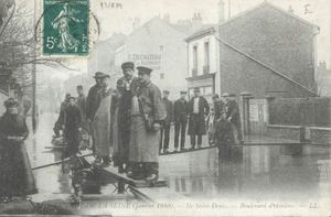 Boulevard d'Asnières pendant les inondations de 1910 1910