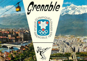 Carte postale de Grenoble pendant les JO de 1968 1968