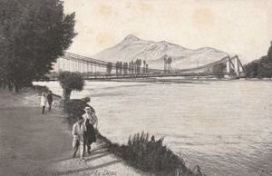 Pont suspendu (Passerelle St-Laurent) sur le Drac 1908