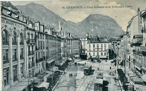 Place Grenette, Grenoble - 1900 - Départs de lignes de tramways 1901