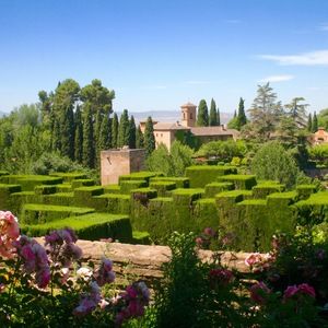 Vue sur les jardins de l'Alhambra, Andalousie 2016