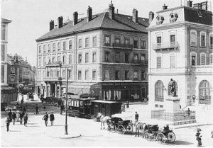 Tramway électrique, place Vaucanson 1897