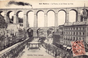 MORLAIX - Le Viaduc, vu de l'Hôtel-de-Ville 1916