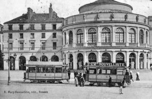 Tramways Place de la Mairie 1910