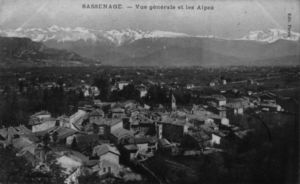 Sassenage, vue générale et les Alpes, en 1929 1929