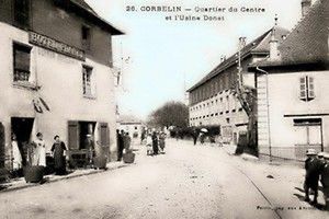 Corbelin, centre ville et l'usine Donat 1900