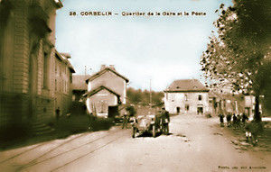 Corbelin, quartier de la Gare et de la Poste 1910