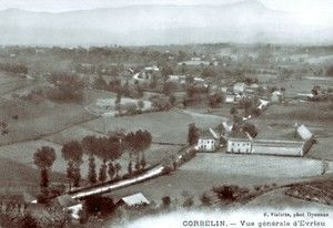 Corbelin, vue générale d'Evrieu 1920