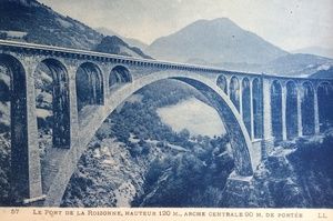 Viaduc de la Roizonne, 120m de hauteur, ligne de la Mure 1900
