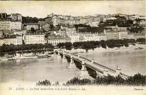 Ancien Pont Saint-Clair et la Croix-Rousse, Lyon 1900