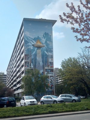 Fresque commémorant le cinquantenaire des Jeux Olympiques de Grenoble 1968 2021