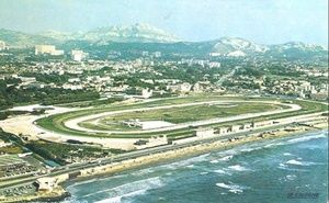 Parc Borély, l'hippodrome et le Château Borély, Marseille 1970