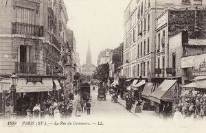 Ambiance rue du Commerce et l'église St JB de Grenelle 1900