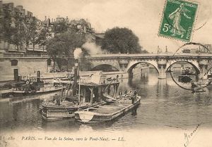 Péniches sur la Seine, Paris 1900