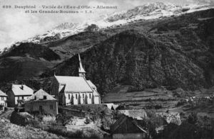 Allemond, L'Eglise, Les Grandes-Rousse, Vallée de l'Eau d'Olle 1950