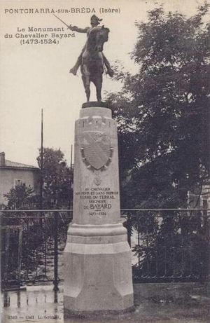 PONTCHARRA-sur-BREDA : LE MONUMENT DU CHEVALIER BAYARD ( 1473-1524 ) 1930