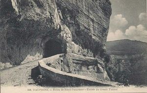 Route de Saint-Pancrasse - entrée du grand Tunnel 1920