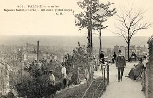 Square St-Pierre à Montmartre en 1909 (aujourd'hui Louise Michel) 1909